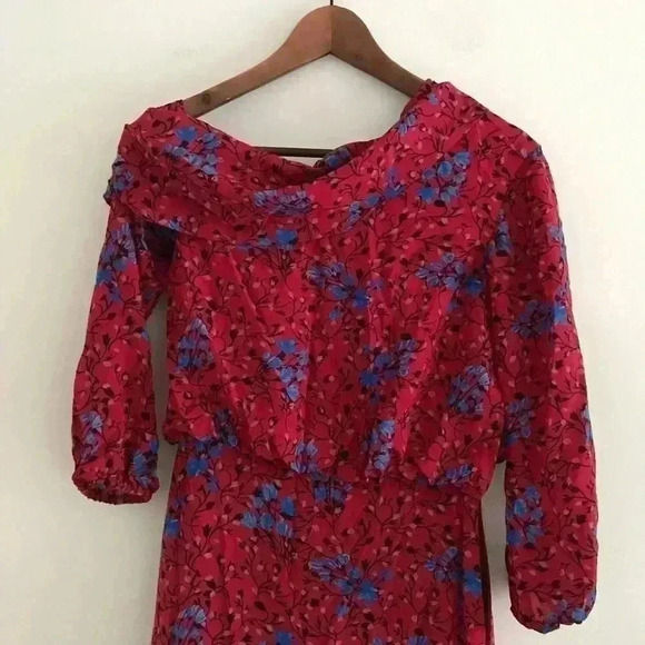 Saloni Dress Lexie Scarlet Posey Midi Dress Sz 0 - Picture 12 of 15
